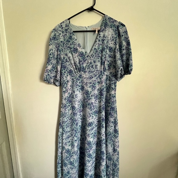 BCBGeneration Blue Puff Sleeve Hydrangea Maxi Dress - Picture 3 of 4